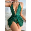 Yeşil Sırtı Açık Etekli Babydoll 15095