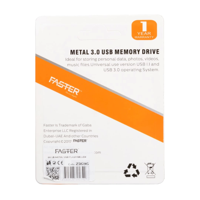 Faster 64 Gb Metal Usb Flash Bellek