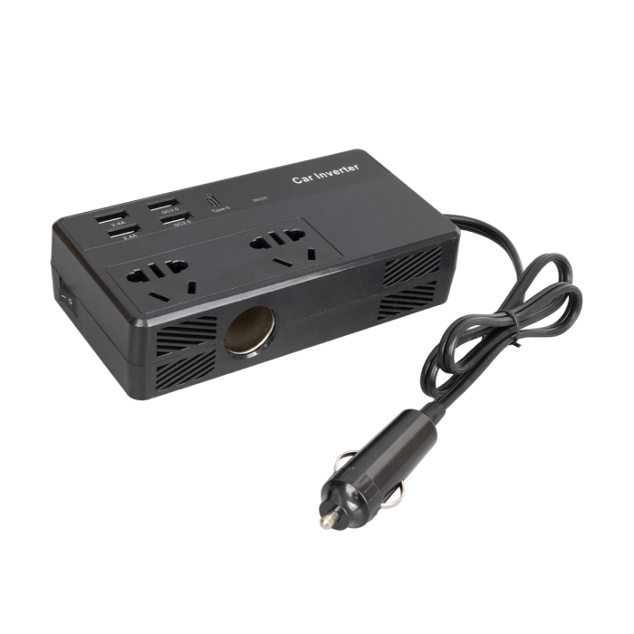 Cz02/12V-24V 12-24 Volt 200 Watt 4 Usb + Type-C Girişli Araç Power Inverter