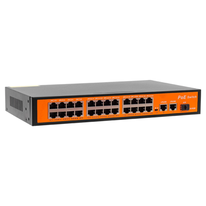 24 Port 10/100/1000 Mbps 300 Watt 24+3+Sfp Poe Gıgabıt Ethernet Swıtch