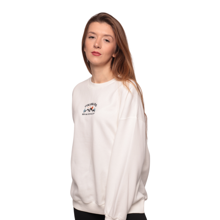 Nakışlı 3 Iplik Kadın Sweatshirt 5808 Kod/renk: Ekru