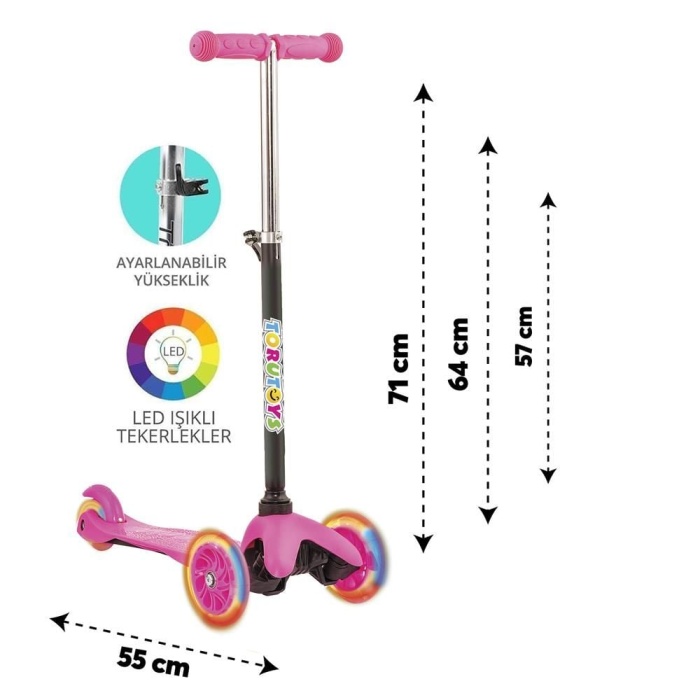 Twist Işıklı Scooter Pembe