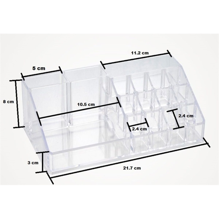 16 Bölmeli Şeffaf Akrilik Makyaj Malzeme Düzenleyici