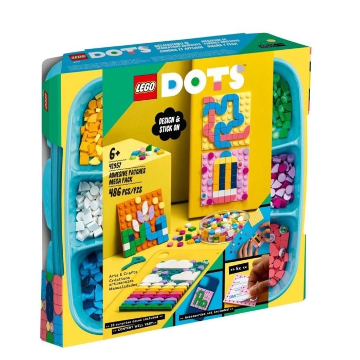 41957 Lego Dots, Yapıştırılabilir Kare Parçalar Mega Paket, 486 Parça +6 Yaş