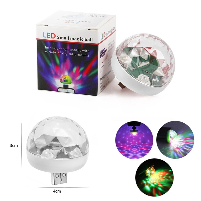 Disko Tpou Mini Usb Rgb Ledli Sese Duyarlı