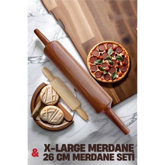 50 Cm X-Large Pizza Merdane 2 Li Set Woodyard Design