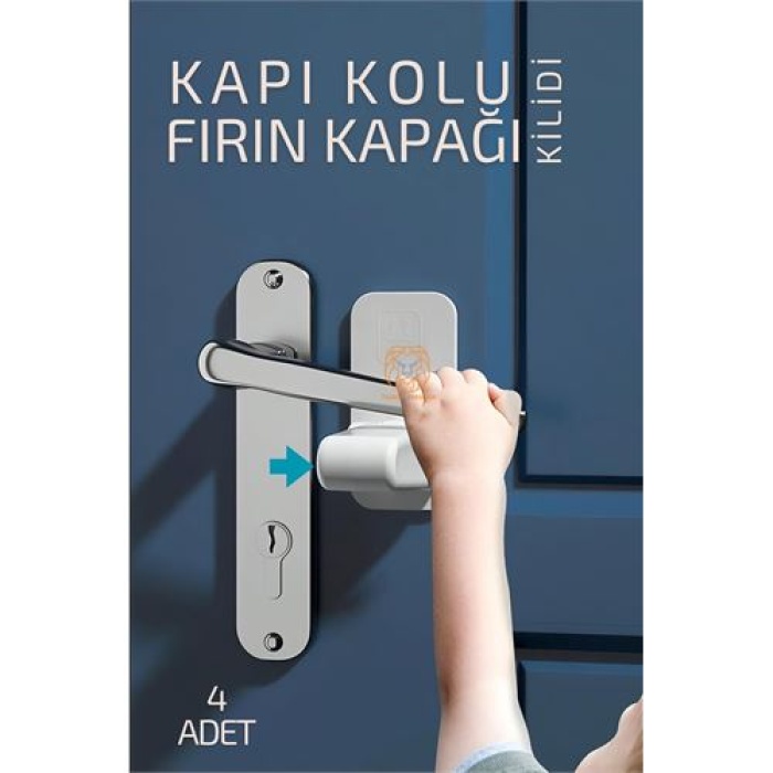 Çocuklara Kapı Kolu Ve Fırın Kapağı Güvenlik Kilidi 4 Adet