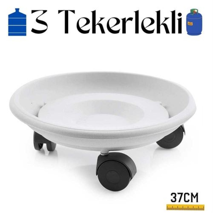 4 Adet Tekerlekli Damacana Ve Tüp Altlığı Beyaz 715719  Paket