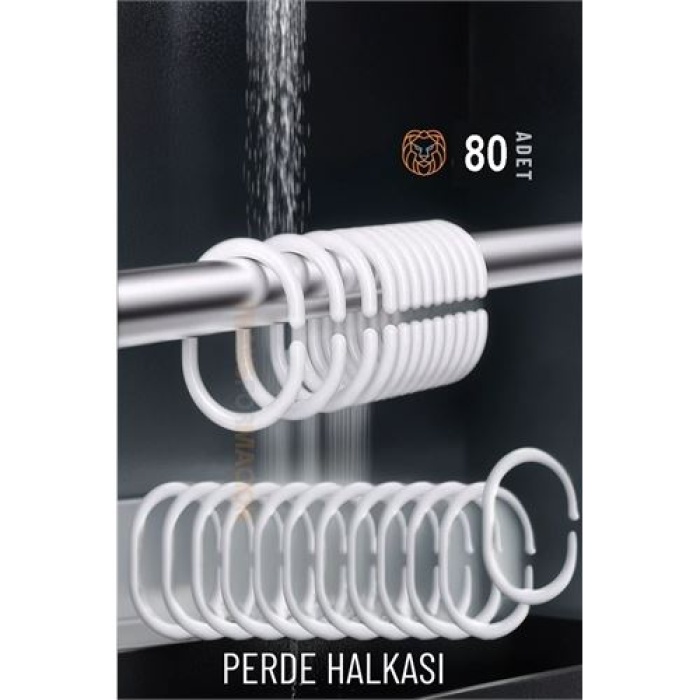 80 Adet Banyo Perde Halkaları   718033  Paket