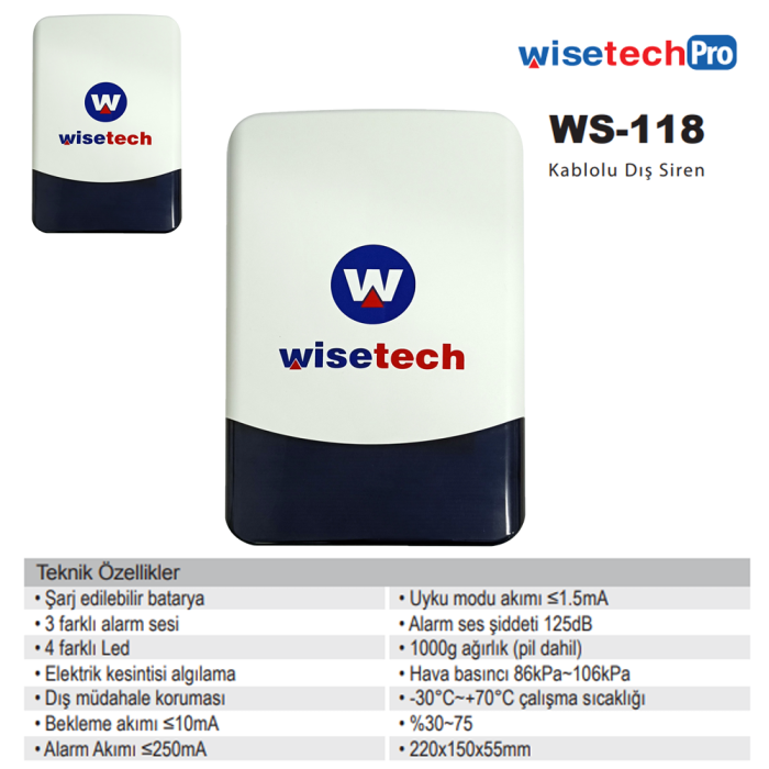 Wisetech WS-118 Harici Siren