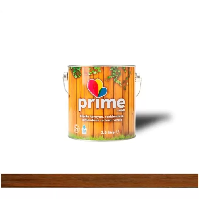 Hemel Prime Su Bazlı Koruyucu Vernik 2.5 Lt Ceviz Rengi