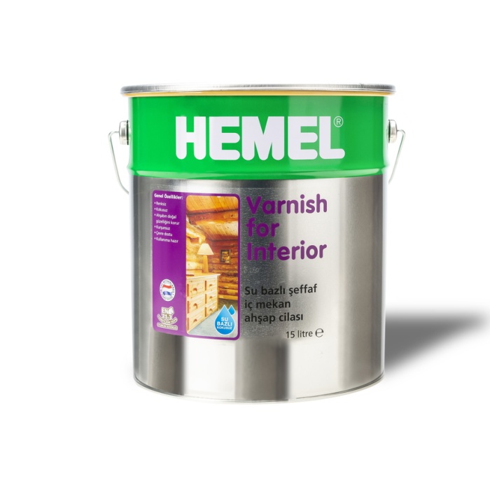 Hemel Varnish For Interior-Su Bazlı Iç Mekân Vernik - 15 Lt