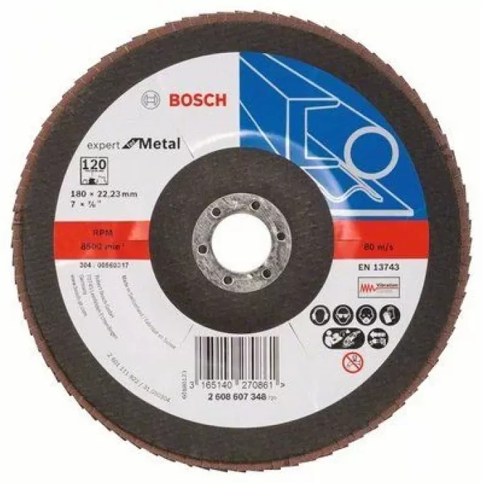 BOSCH KESME TAŞI 180 MM 120 K EXPERT FOR METAL FLAP DISK