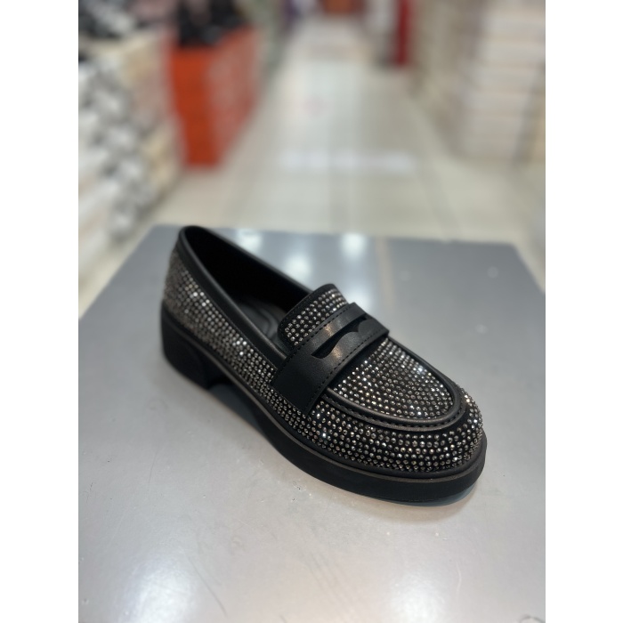 Hco Kalın Taban Taşlı Kadın  Loafer Babet