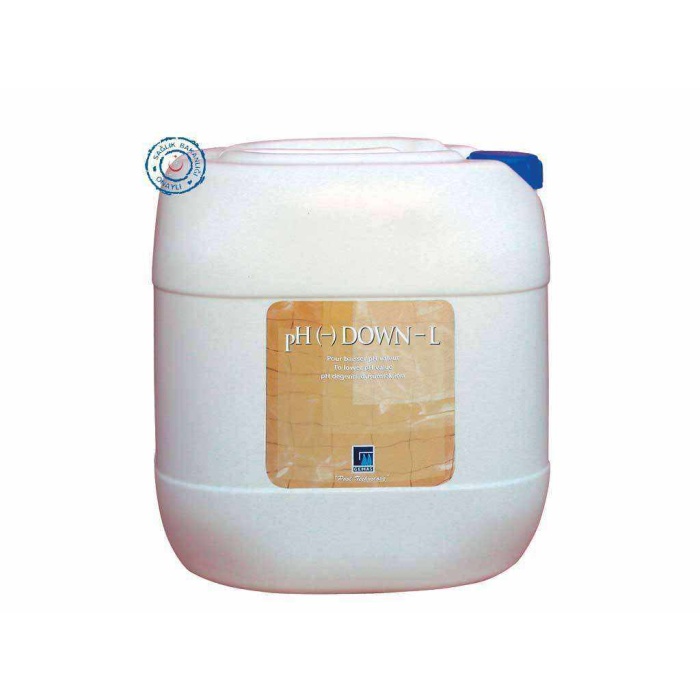 “pH (-) DOWN HCl” Sıvı pH Düşürücü  (%30 Hidroklorik asit) - 25kg / 20L(Taş Asidi)