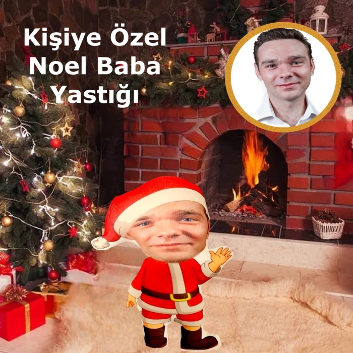 Kişiye Özel Noel Baba Yılbaşı Tasarımlı Şekilli Yastık