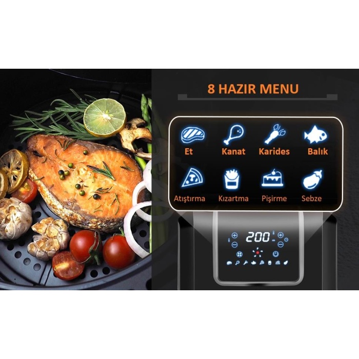 Dalle DL-AF558T1 Dijital 5.5 Lt Yağsız Fritöz 1700 Watt - XL AirFryer