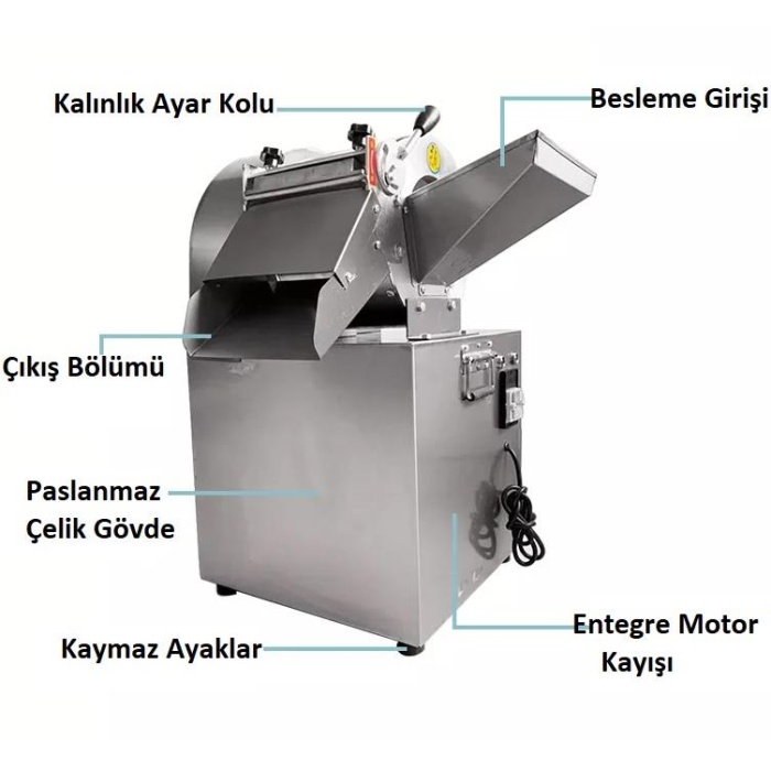 Dalle Elektrikli Çok Fonksiyonlu Meyve Sebze Dilimleme Makinası