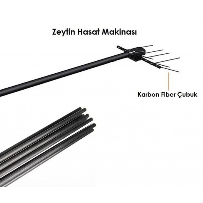 Veta-Elia-Olivepower-Taral-Sak 934 Zeytin Hasat Makinası Karbon Fiber Çubuk - 5mm 10 Adet