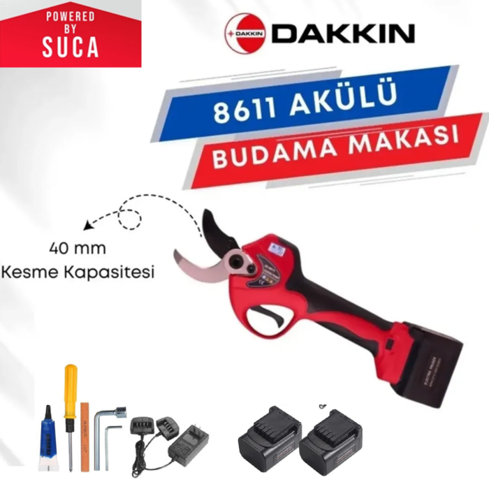 Dakkın 8611 Akülü Budama Makası 40mm Uzatma Aparatlı