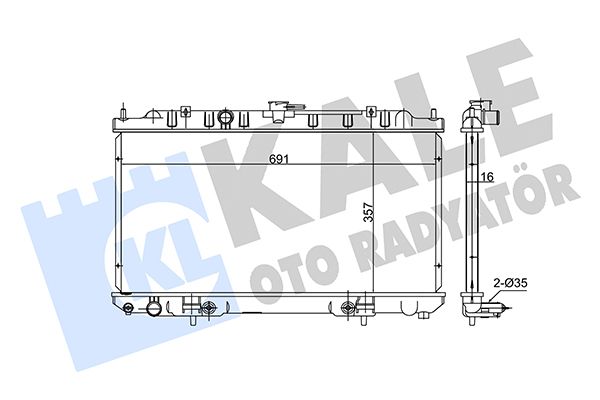 Su Radyatoru Al/pl/brz Nissan Almera İi At - - KALE 348055