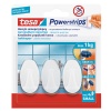 Tesa İz Bırakmadan Sökülebilir Askı Küçük Oval Beyaz, Powerstrıps® 3 Adtx0