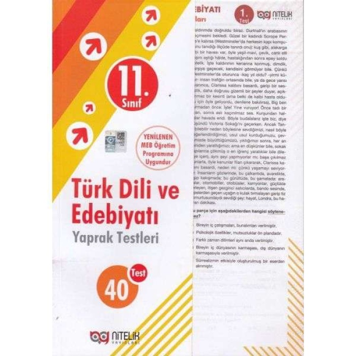 Nitelik Yaprak Test 11.Sınıf Türk Dili Ve Edebiyatı