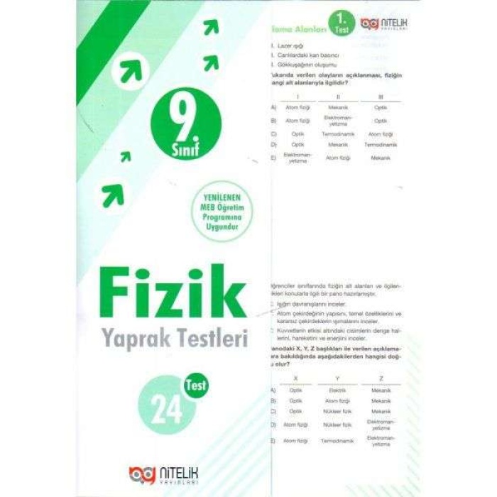 Nitelik Yaprak Test 9.Sınıf Fizik