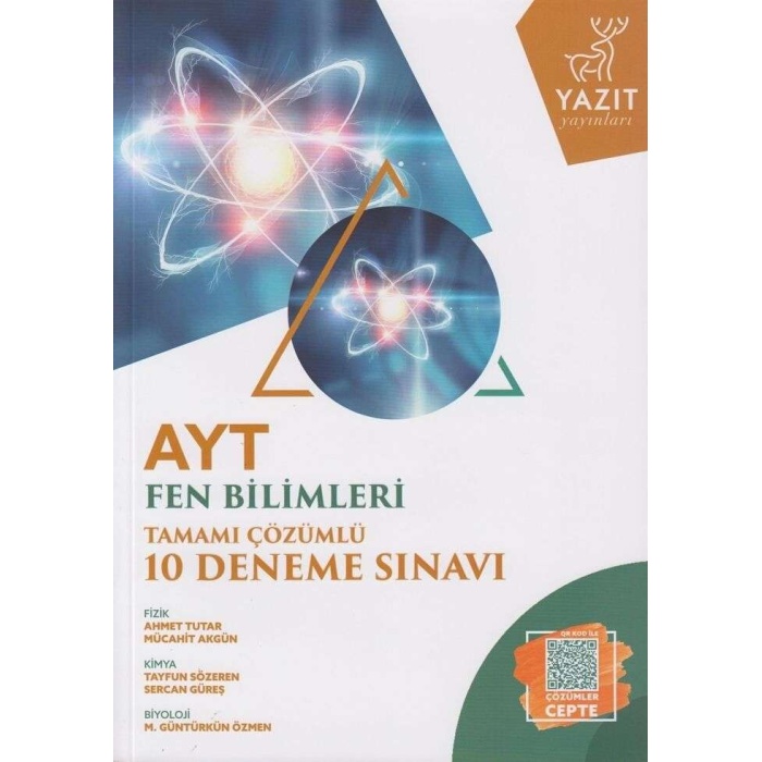 Yazıt Yks Ayt Fen Bilimleri Tamamı Çözümlü 10 Deneme Sınavı