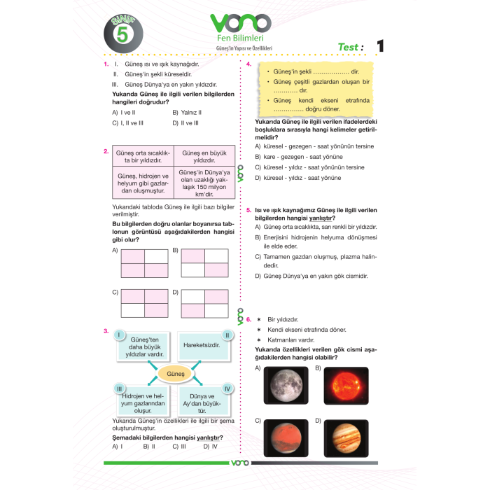 Vono  Yayınları Tyt Biyoloji Yaprak Test