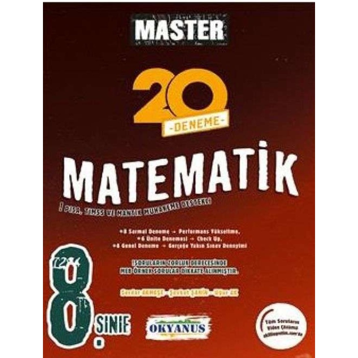 Okyanus Yayınları 8. Sınıf Master 20 Matematik Denemesi