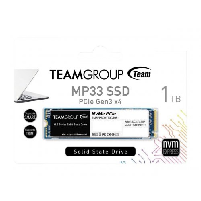 Team 1TB MP33 1800-1500MB-s NVMe PCIe M.2 SSD Disk