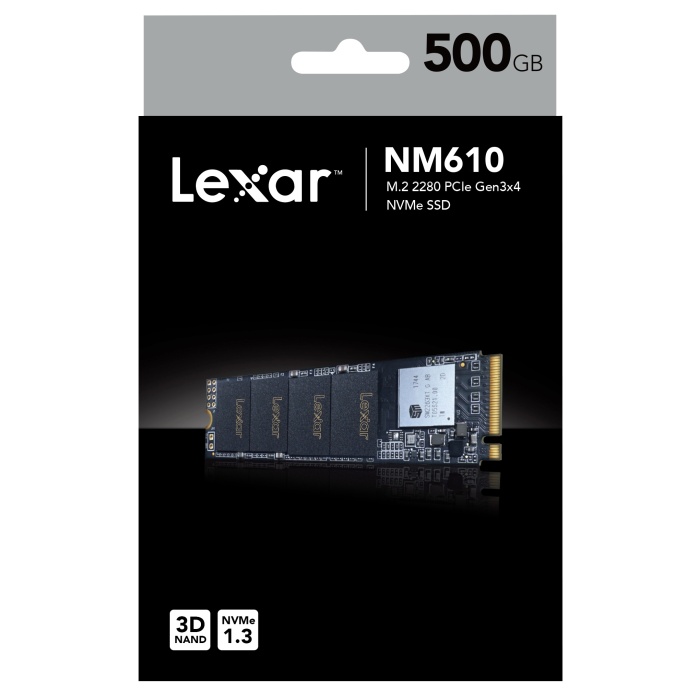 Lexar PCIe M2 500GB NM610 NVMe 3D 2100-1600 3Y Ssd Harddisk