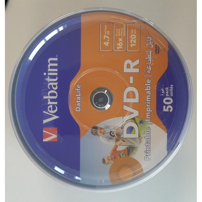 Verbatim DVD-R 50Lİ Printable(069725-02) DataLife 4,7GB 16X 120Min