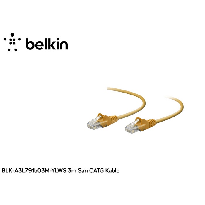 Belkin BLK-A3L791B03M-YLWS 3M Sarı Cat5 Kablo