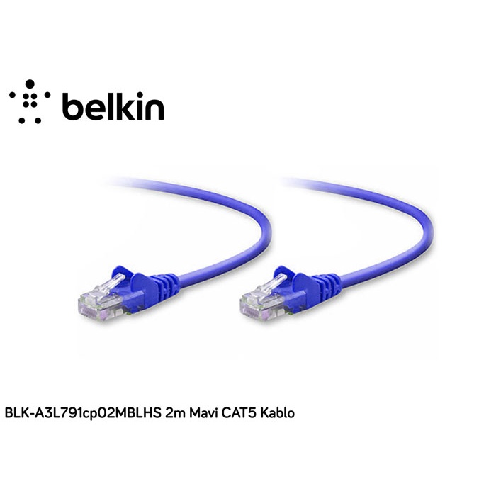 Belkin BLK-A3L791CP02MBLHS 2M Mavi Cat5 Kablo