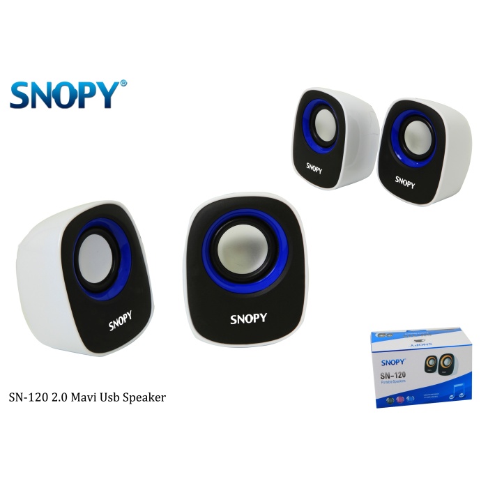 Snopy SN-120 Beyaz Mavi Usb Speaker