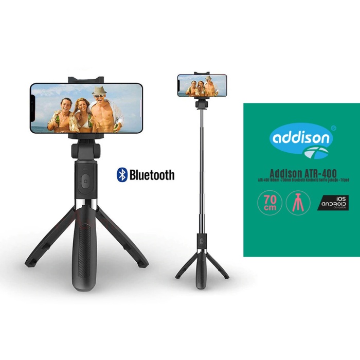 Addison ATR-400 Bluetooth Selfie Çubuğu + Tripod