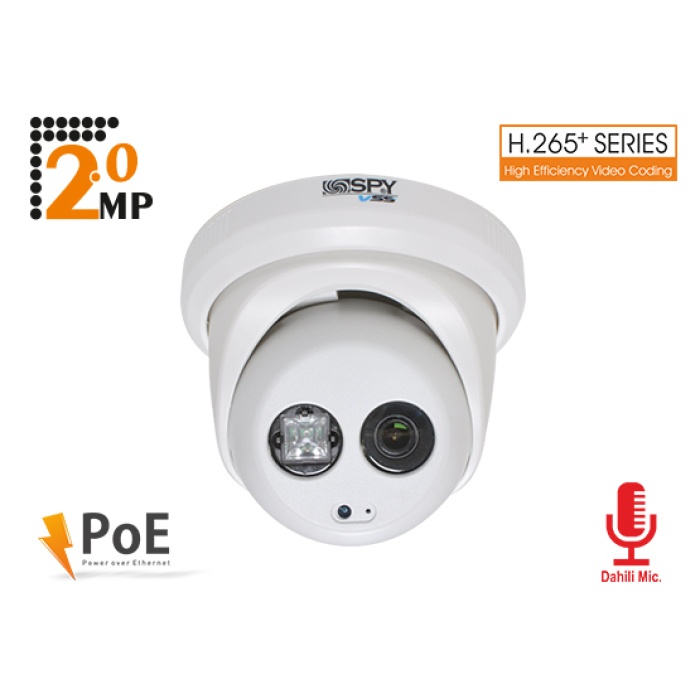 Spy Sp-V622D-FF 2mp 3.6mm Lens Smart Ir Led H.265+ Ir Dome Ip Kamera