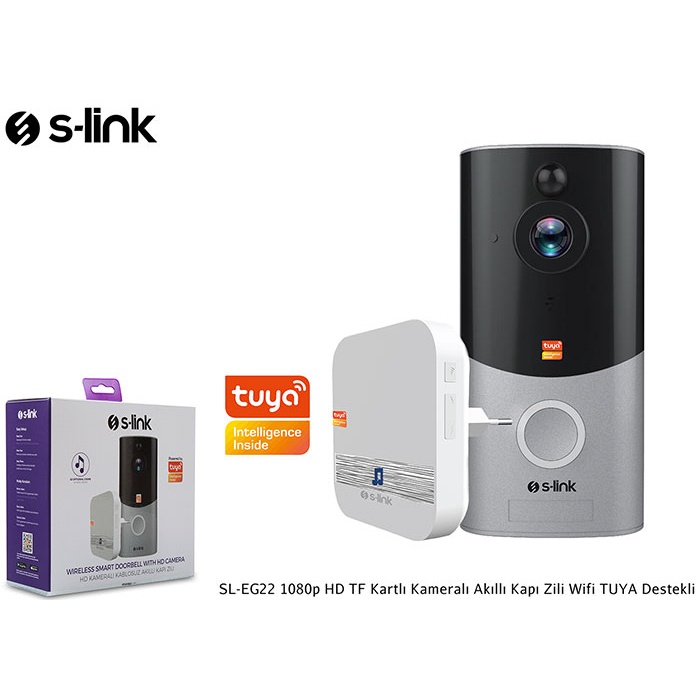 S-Link Swapp SL-EG22 1080p HD TF Kartlı Kameralı Akıllı Kapı Zili Wifi TUYA Destekli