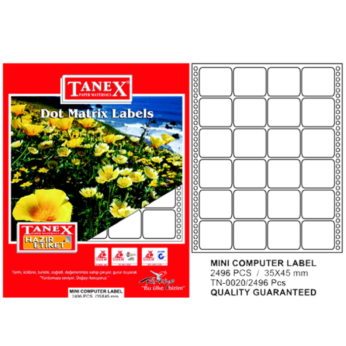 Tanex Sürekli Form Etiket 2496 LI 35x45