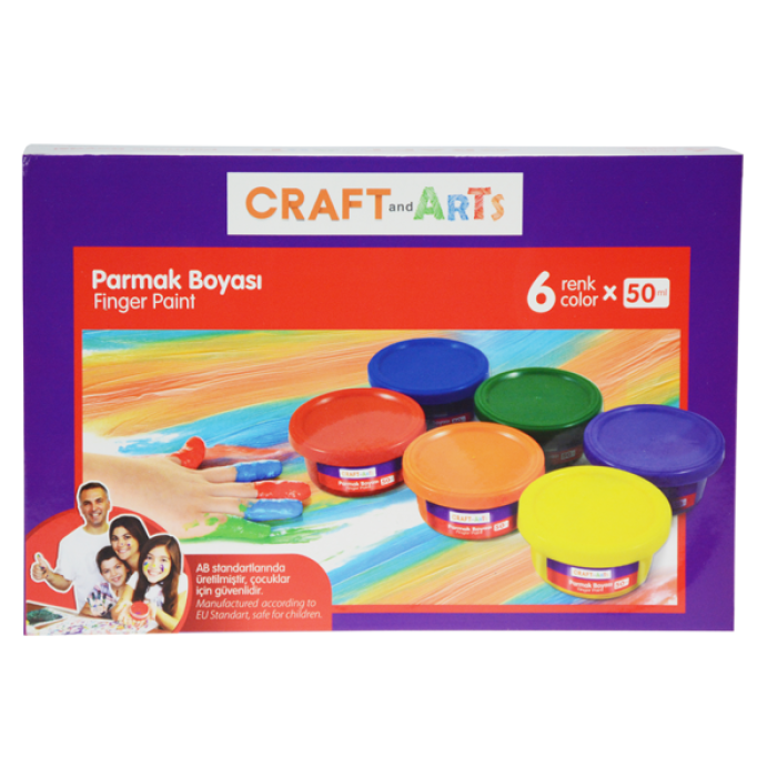 Craft And Arts Parmak Boyası 6 Renk 50 ML U1567-KRS