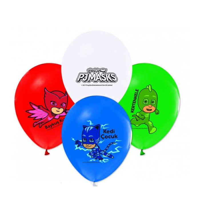 Balonevi Balon Pj Masks Baskılı Pastel Renk 4+1 100 LÜ 3943