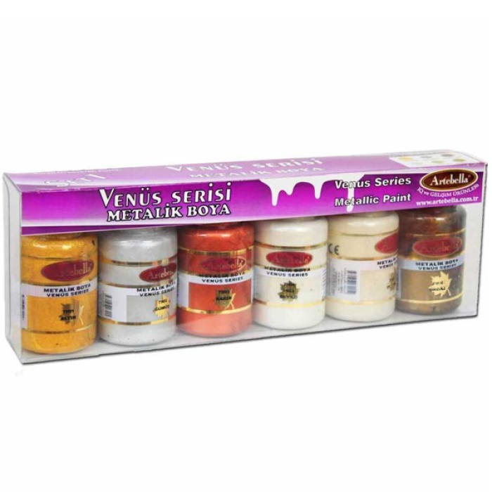 Artebella Venüs Serisi Metalik Boya 50 CC 6 Lı Set-1