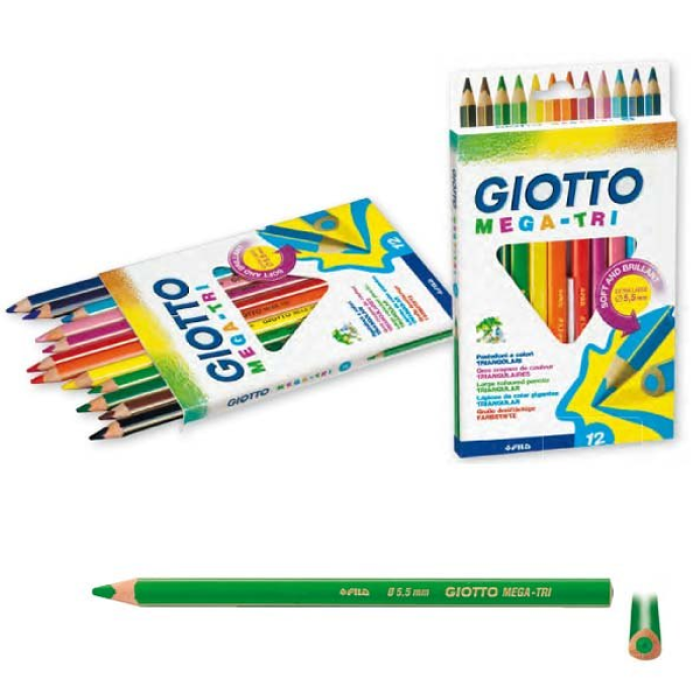 Giotto Kuru Boya Mega-Tri Jumbo Tam Boy Üçgen 2206 00 TR