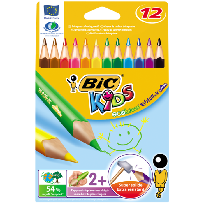 Bic Kuru Boya Evolution Üçgen Jumbo 12 Lİ 829735