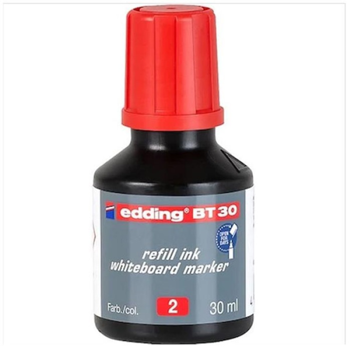 Edding Tahta Kalem Mürekkebi Damlalıklı Ekonomik 30 ML Kırmızı 2 Li BT30