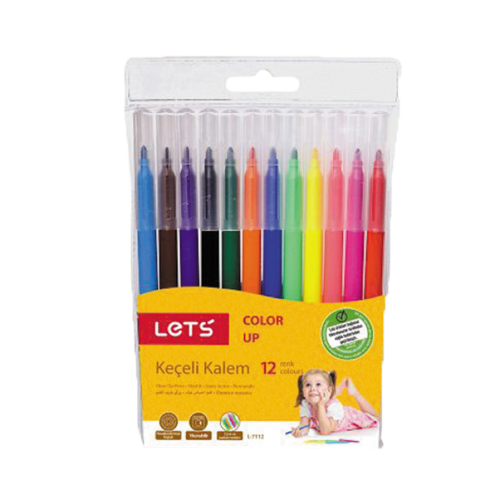 Lets Keçeli Boya Kalemi 12 Renk L-7112