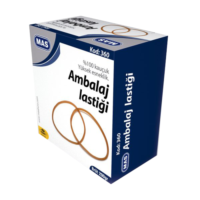 Mas Ambalaj Lastik Kutu %100 Kauçuk 200 GR 360