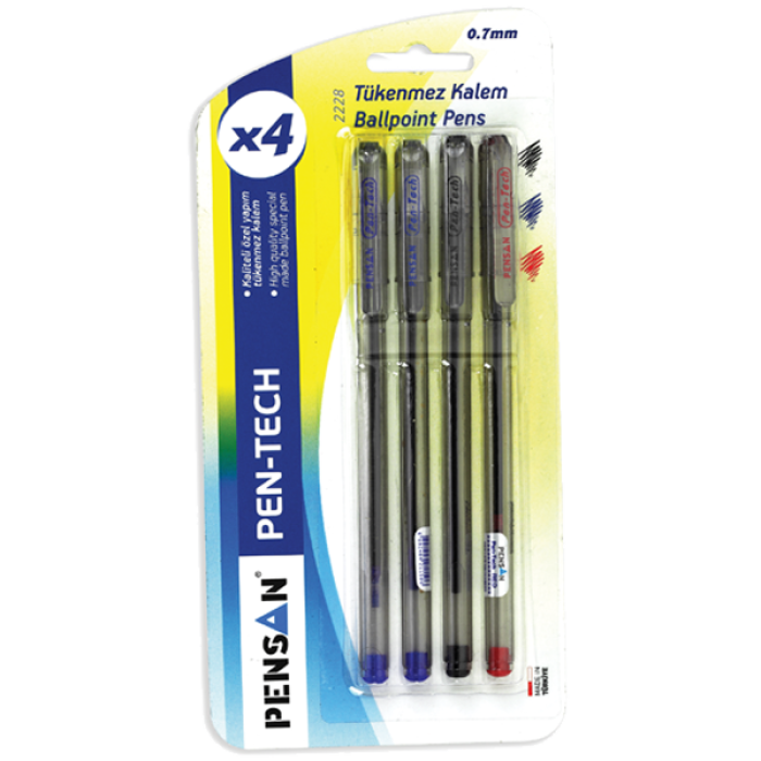 Pensan Tükenmez Kalem Pen Tech 0.7 MM Kırmızı 2228